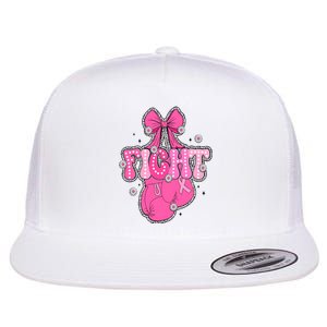 Breast Cancer Awareness Boxing Glove Flat Bill Trucker Hat