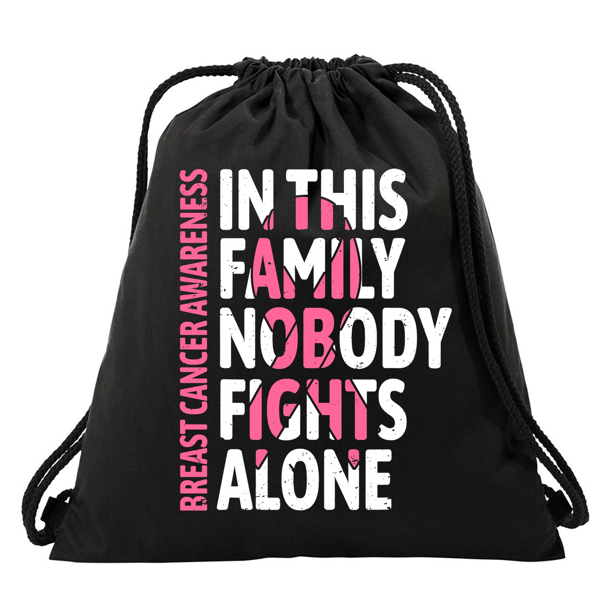 Breast Cancer Awareness Family Support Squad Breast Cancer Drawstring Bag