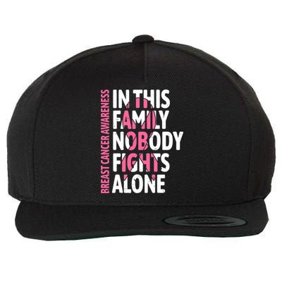 Breast Cancer Awareness Family Support Squad Breast Cancer Wool Snapback Cap