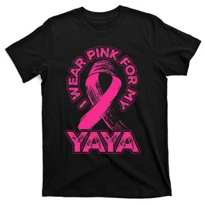 Breast Cancer Awareness I Wear Pink For My Yaya Ribbon T-Shirt