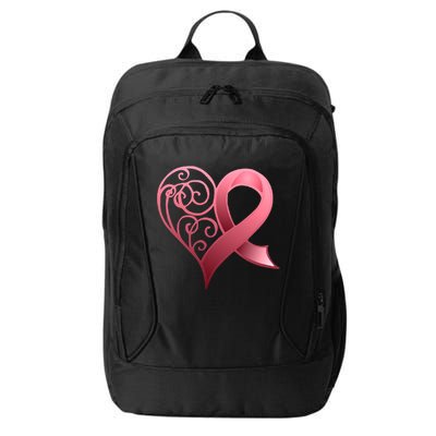 Breast Cancer Awareness Ribbon Heart Pattern City Backpack