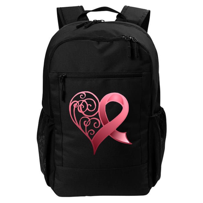 Breast Cancer Awareness Ribbon Heart Pattern Backpack