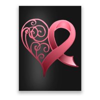 Breast Cancer Awareness Ribbon Heart Pattern Poster