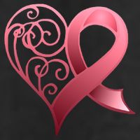 Breast Cancer Awareness Ribbon Heart Pattern Golf Towel