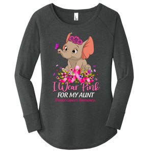 Breast Cancer Awareness Elephant I Wear Pink For My Aunt Women's Perfect Tri Tunic Long Sleeve Shirt