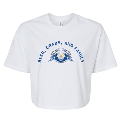 Beer Crabs And Family Bella+Canvas Jersey Crop Tee