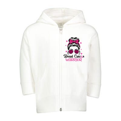 Breast Cancer Awareness Warrior Toddler Zip Fleece Hoodie