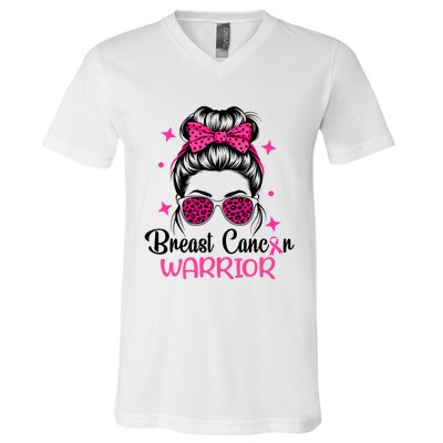 Breast Cancer Awareness Warrior V-Neck T-Shirt