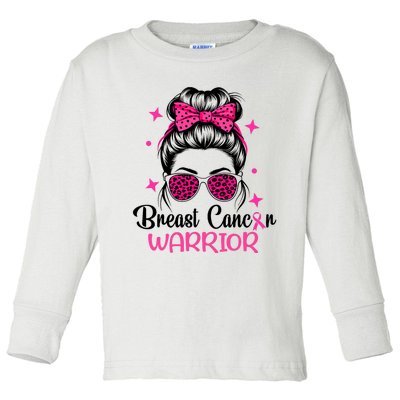 Breast Cancer Awareness Warrior Toddler Long Sleeve Shirt