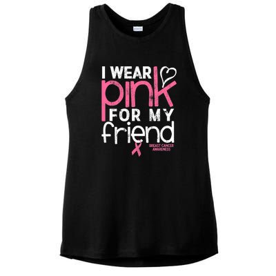 Breast Cancer Awareness Wear Pink Friend Breast Cancer Ladies PosiCharge Tri-Blend Wicking Tank