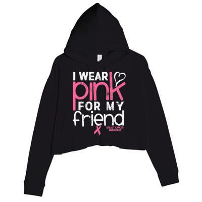 Breast Cancer Awareness Wear Pink Friend Breast Cancer Crop Fleece Hoodie