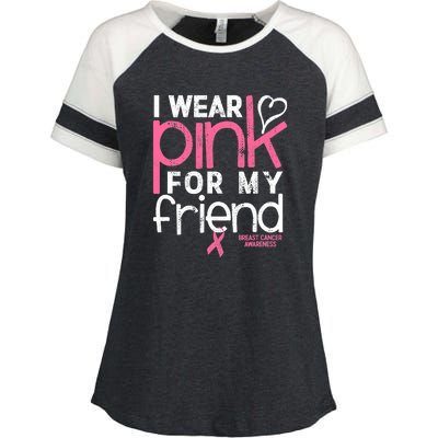 Breast Cancer Awareness Wear Pink Friend Breast Cancer Enza Ladies Jersey Colorblock Tee