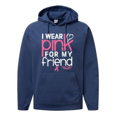 Breast Cancer Awareness Wear Pink Friend Breast Cancer Performance Fleece Hoodie