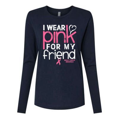 Breast Cancer Awareness Wear Pink Friend Breast Cancer Womens Cotton Relaxed Long Sleeve T-Shirt