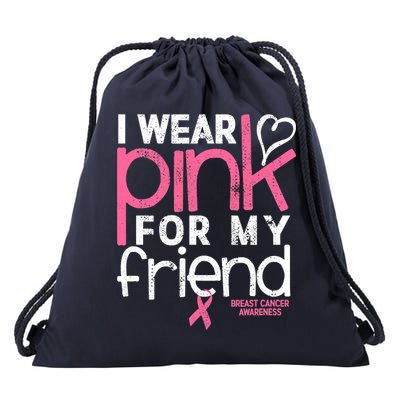 Breast Cancer Awareness Wear Pink Friend Breast Cancer Drawstring Bag