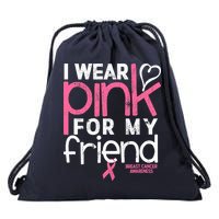 Breast Cancer Awareness Wear Pink Friend Breast Cancer Drawstring Bag