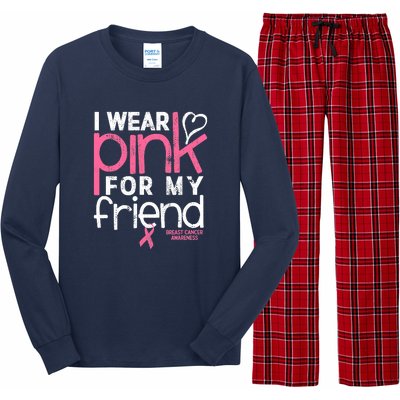 Breast Cancer Awareness Wear Pink Friend Breast Cancer Long Sleeve Pajama Set