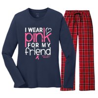 Breast Cancer Awareness Wear Pink Friend Breast Cancer Women's Long Sleeve Flannel Pajama Set 