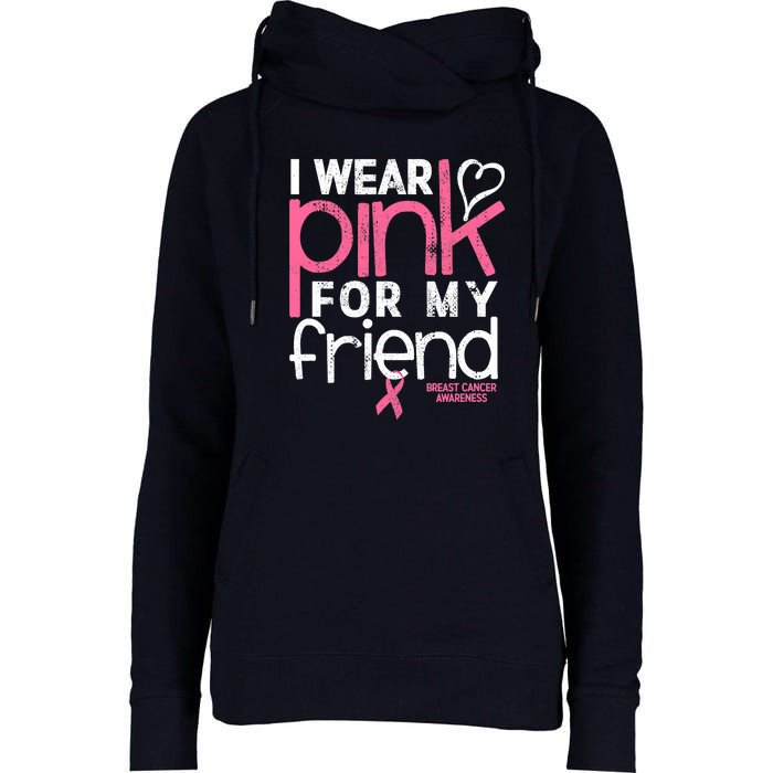 Breast Cancer Awareness Wear Pink Friend Breast Cancer Womens Funnel Neck Pullover Hood