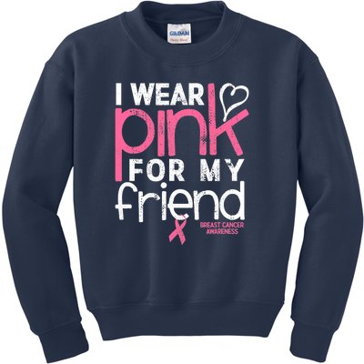 Breast Cancer Awareness Wear Pink Friend Breast Cancer Kids Sweatshirt