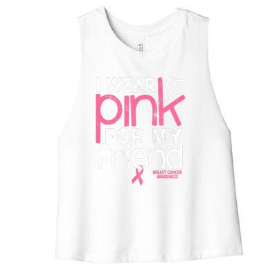 Breast Cancer Awareness Wear Pink Friend Breast Cancer Women's Racerback Cropped Tank