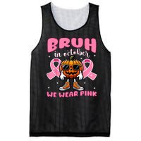 Breast Cancer Awareness Halloween Pumpkin Mesh Reversible Basketball Jersey Tank