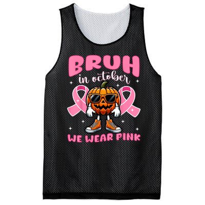 Breast Cancer Awareness Halloween Pumpkin Mesh Reversible Basketball Jersey Tank