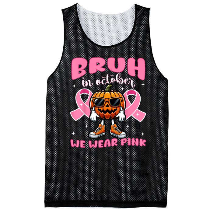 Breast Cancer Awareness Halloween Pumpkin Mesh Reversible Basketball Jersey Tank