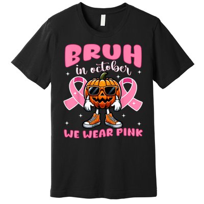 Breast Cancer Awareness Halloween Pumpkin Premium T-Shirt