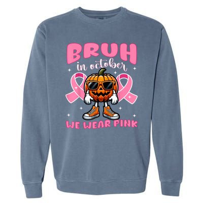 Breast Cancer Awareness Halloween Pumpkin Garment-Dyed Sweatshirt