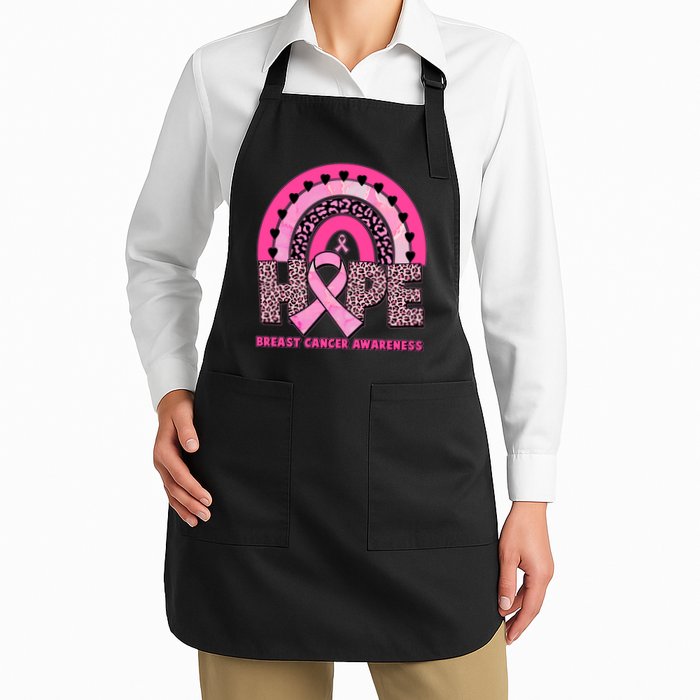 Breast Cancer Awareness Pink Leopard Print Rainbow Apron