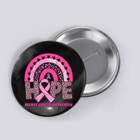 Breast Cancer Awareness Pink Leopard Print Rainbow Button