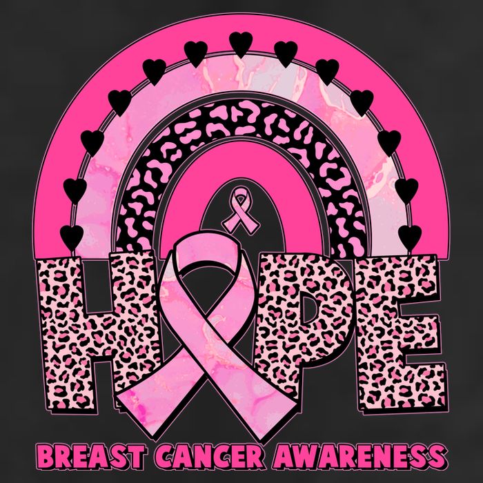 Breast Cancer Awareness Pink Leopard Print Rainbow Beanie