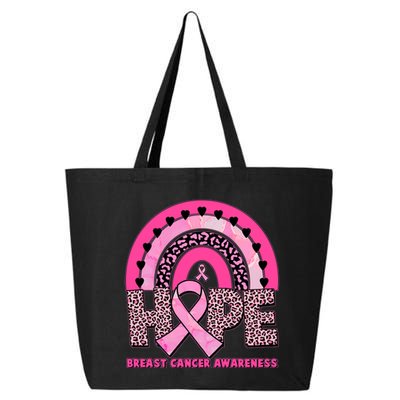 Breast Cancer Awareness Pink Leopard Print Rainbow 25L Jumbo Tote