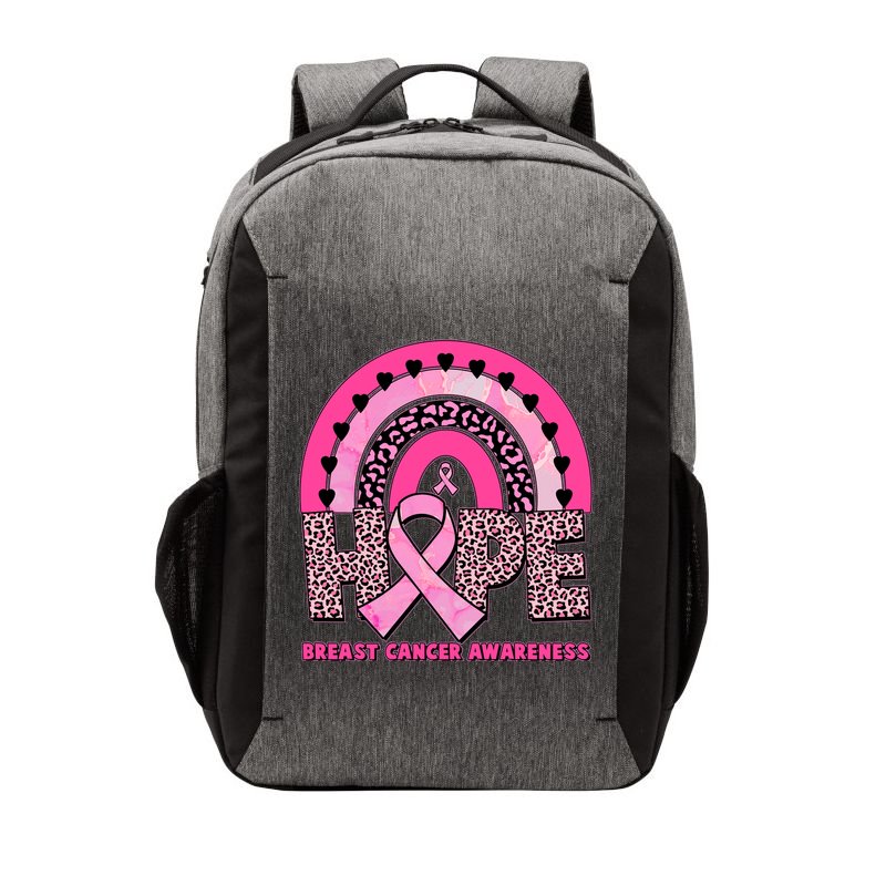 Breast Cancer Awareness Pink Leopard Print Rainbow Vector Backpack