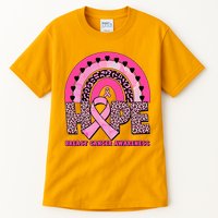 Breast Cancer Awareness Pink Leopard Print Rainbow Tall T-Shirt