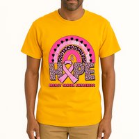 Breast Cancer Awareness Pink Leopard Print Rainbow Tall T-Shirt