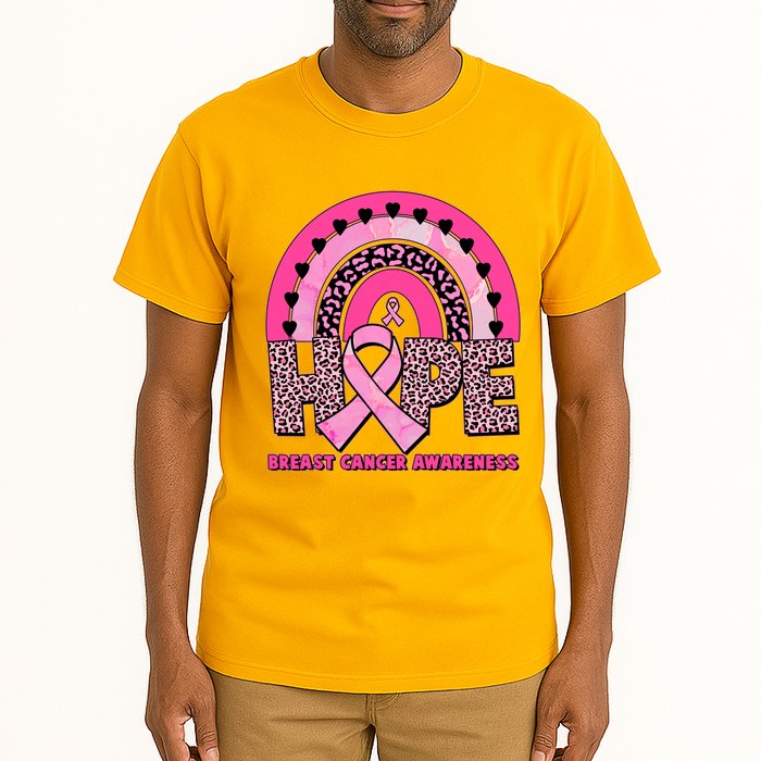 Breast Cancer Awareness Pink Leopard Print Rainbow Tall T-Shirt