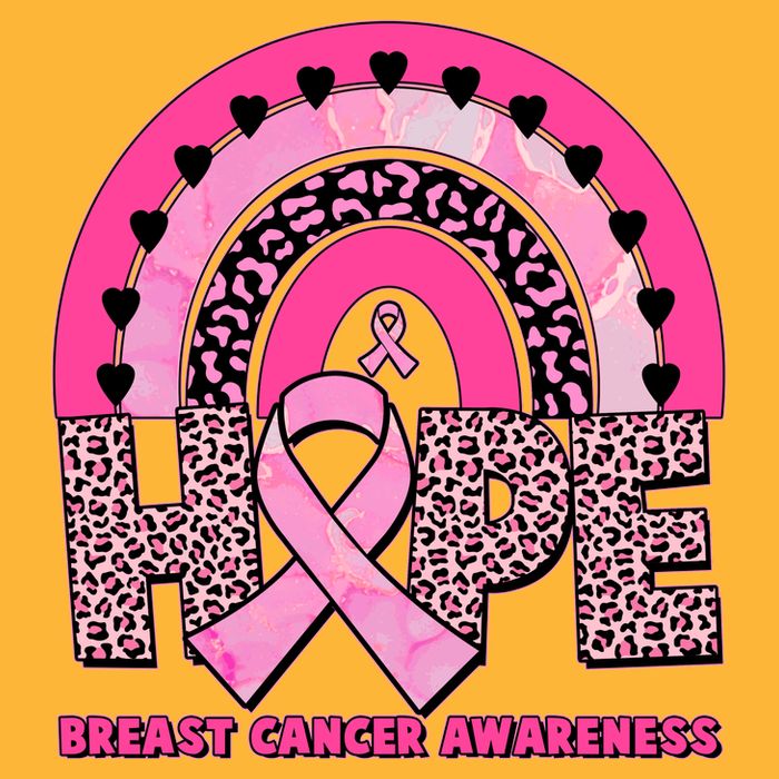 Breast Cancer Awareness Pink Leopard Print Rainbow Tall T-Shirt