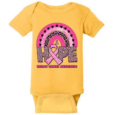 Breast Cancer Awareness Pink Leopard Print Rainbow Baby Bodysuit