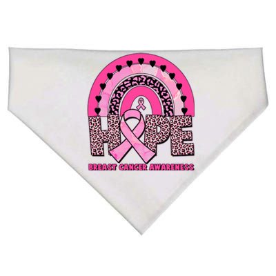 Breast Cancer Awareness Pink Leopard Print Rainbow USA-Made Doggie Bandana