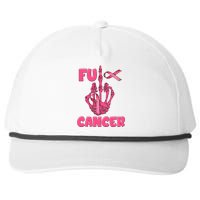 Breast Cancer Awareness Fu Cancer Skeleton Middle Finger Pink Ribbon Snapback Five-Panel Rope Hat