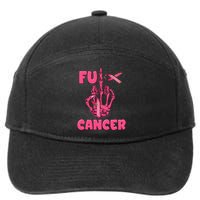 Breast Cancer Awareness Fu Cancer Skeleton Middle Finger Pink Ribbon 7-Panel Snapback Hat