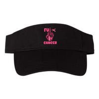 Breast Cancer Awareness Fu Cancer Skeleton Middle Finger Pink Ribbon Valucap Bio-Washed Visor