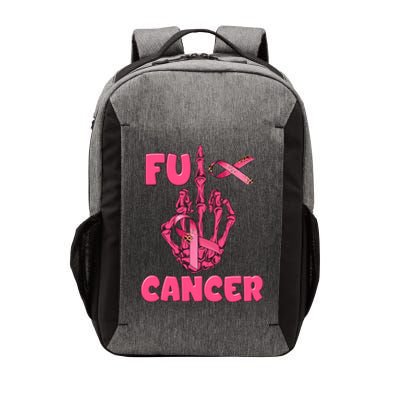 Breast Cancer Awareness Fu Cancer Skeleton Middle Finger Pink Ribbon Vector Backpack