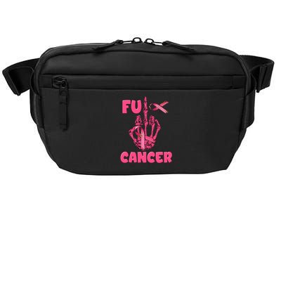 Breast Cancer Awareness Fu Cancer Skeleton Middle Finger Pink Ribbon Crossbody Pack