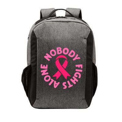 Breast Cancer Awareness Nobody Fights Alone Funny Pink Ribbon Gift Vector Backpack