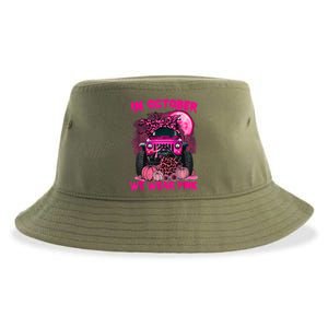 Breast Cancer Awareness In October We Wear Ribbon Truck Gift Sustainable Bucket Hat