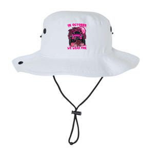 Breast Cancer Awareness In October We Wear Ribbon Truck Gift Legacy Cool Fit Booney Bucket Hat