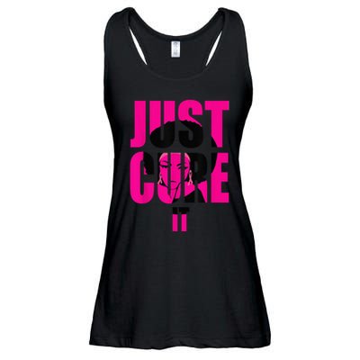 Breast Cancer Awareness Shirt Just Cure It Pink Ribbon Tee Ladies Essential Flowy Tank